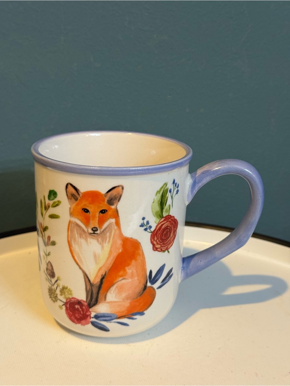 Magenta Home Ceramic Fox Mug in Orange and Lavender